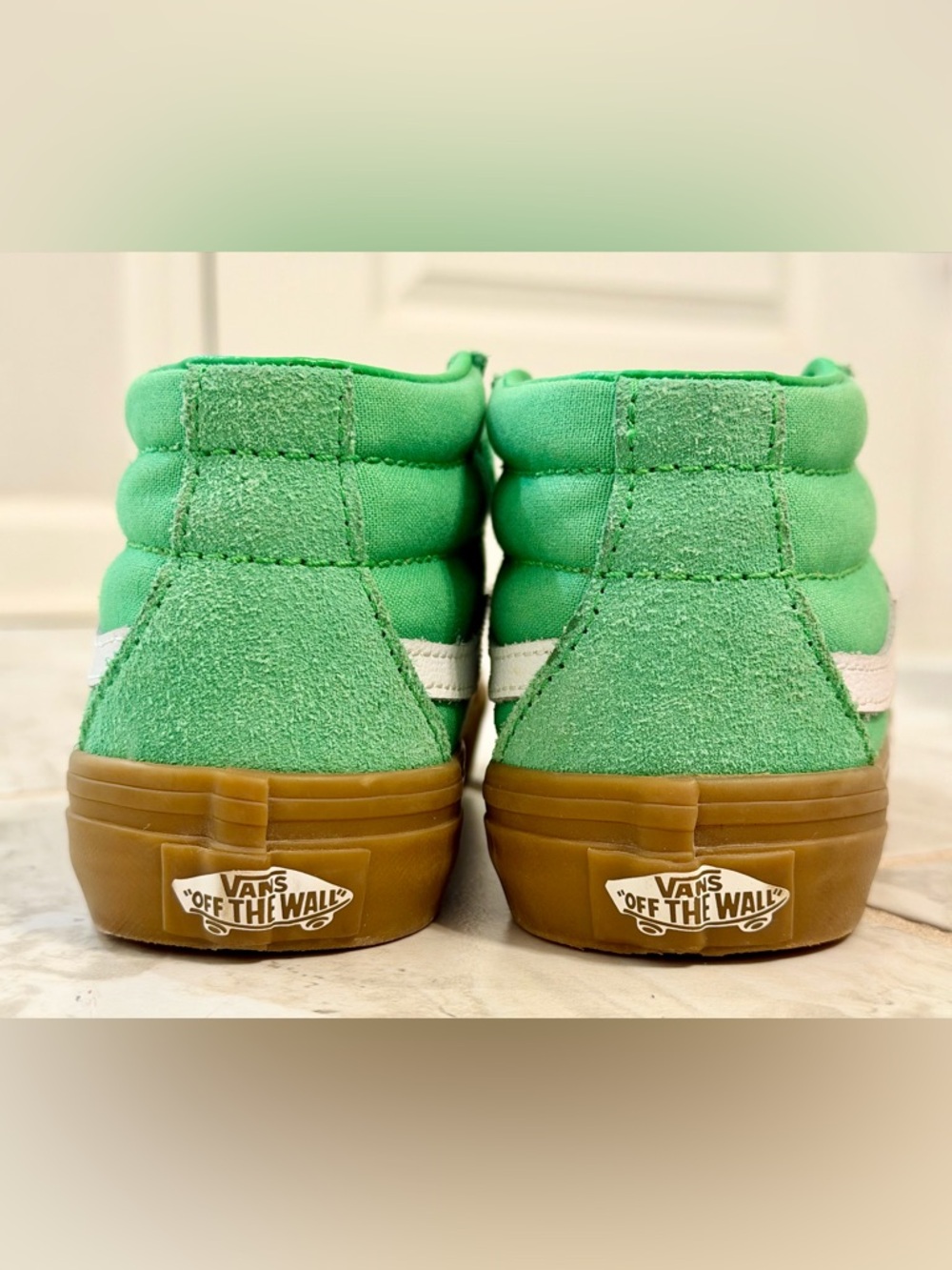 Vans SK8-Mid Reissue Velcro (kids) Size:1, Gum Green - Picture 4 of 7